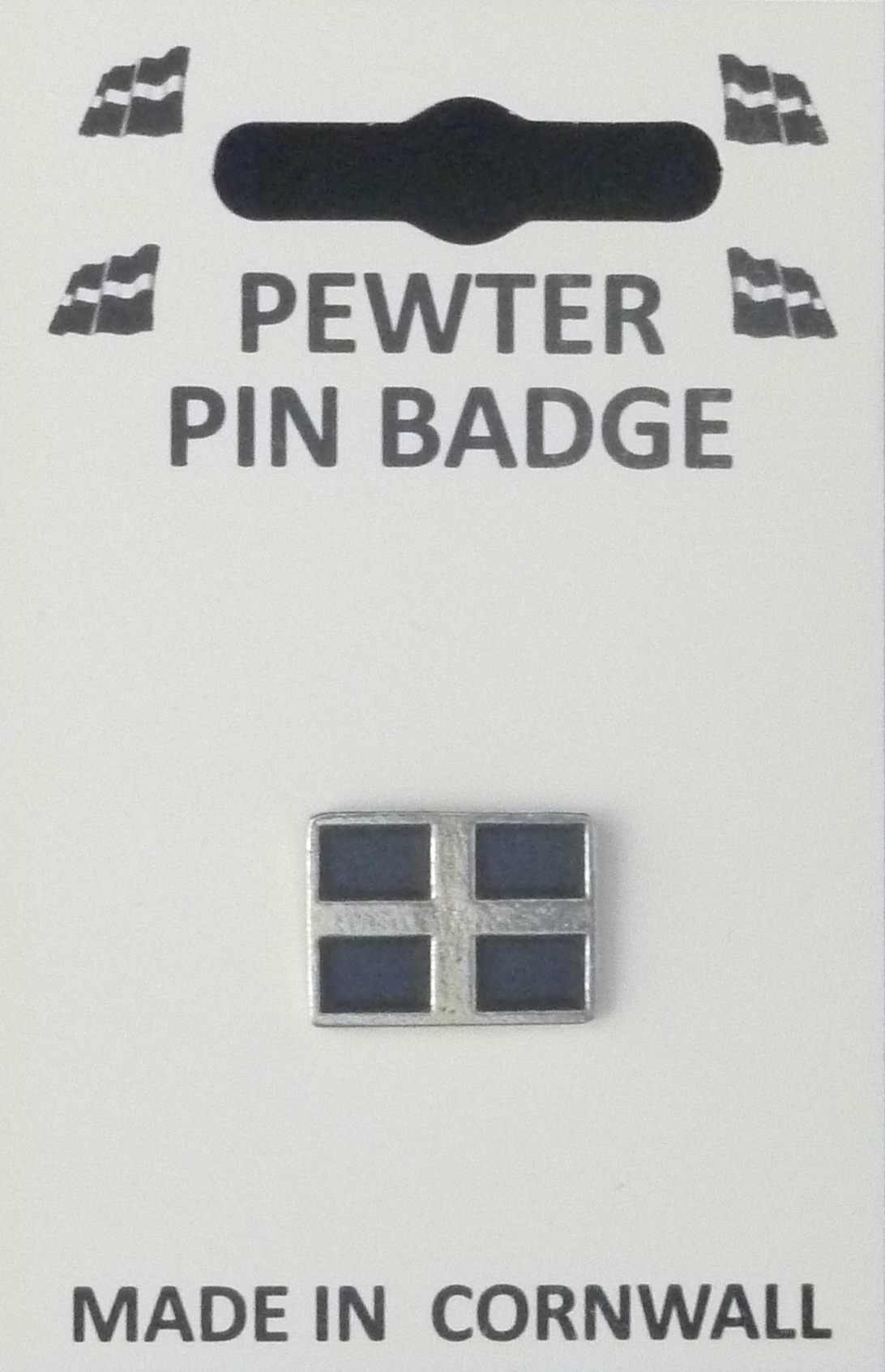 Pewter Cornwall Flag Pin Badge