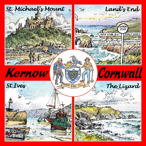 Foil Magnet Scenes Of Cornwall Red