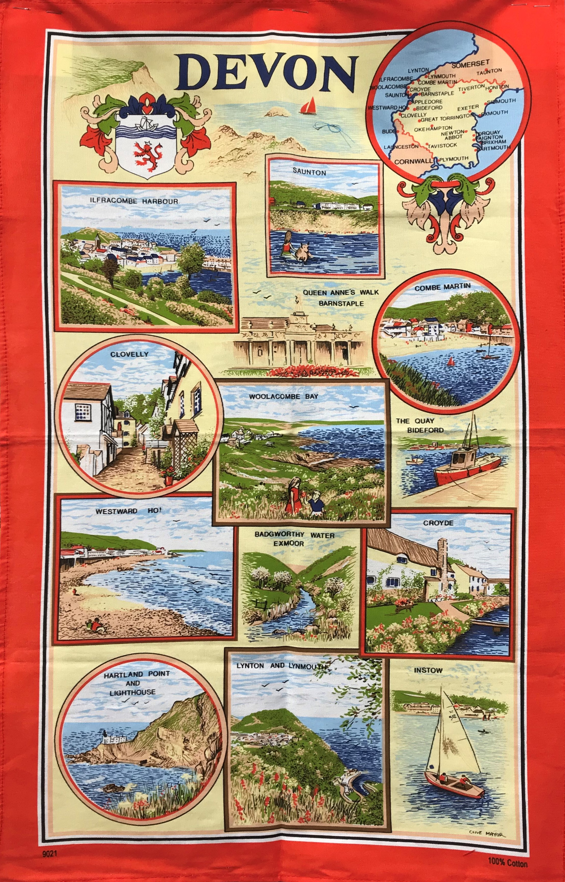 Devon Red Tea Towel