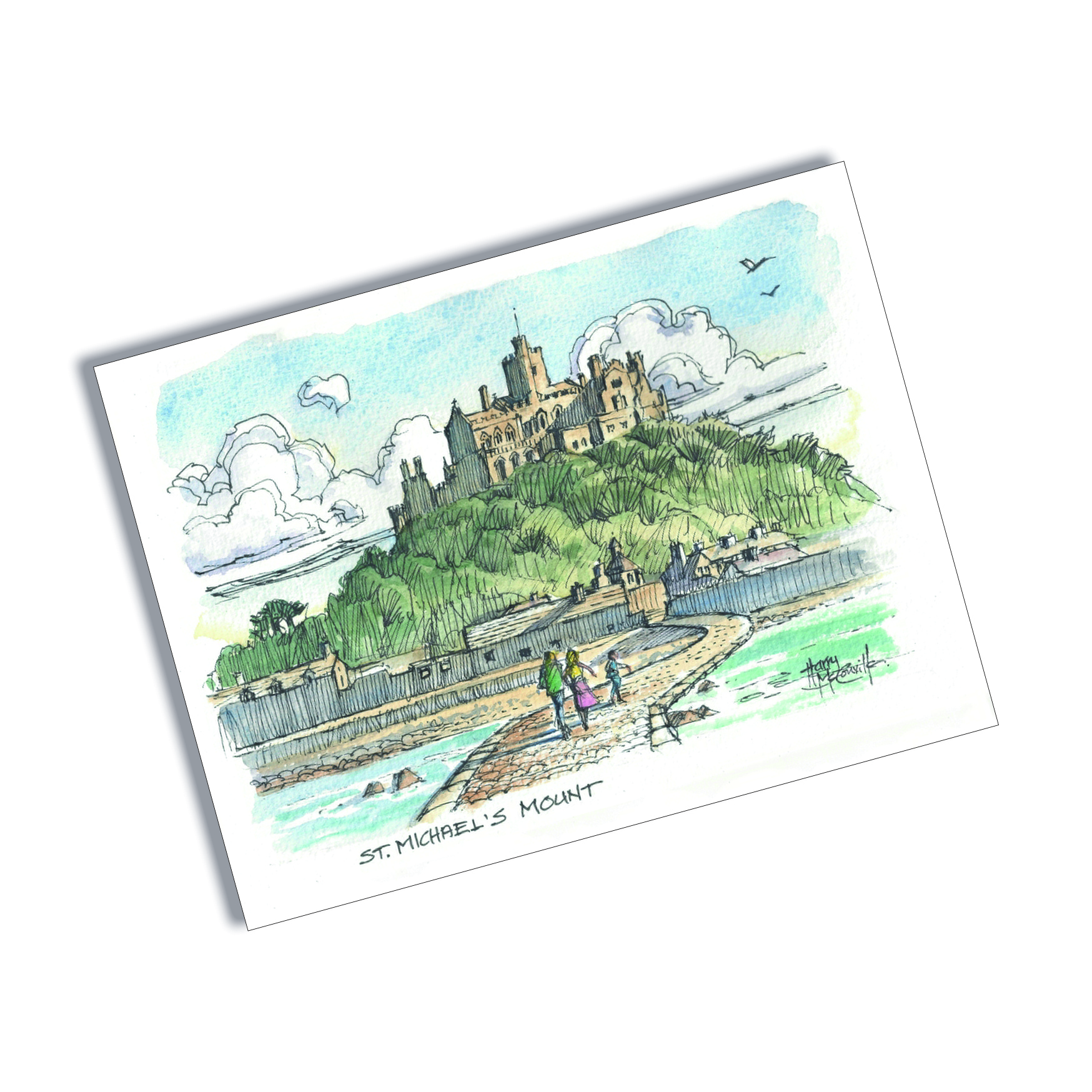 Tin Plate Magnet St Michael's Mount Watercolour
