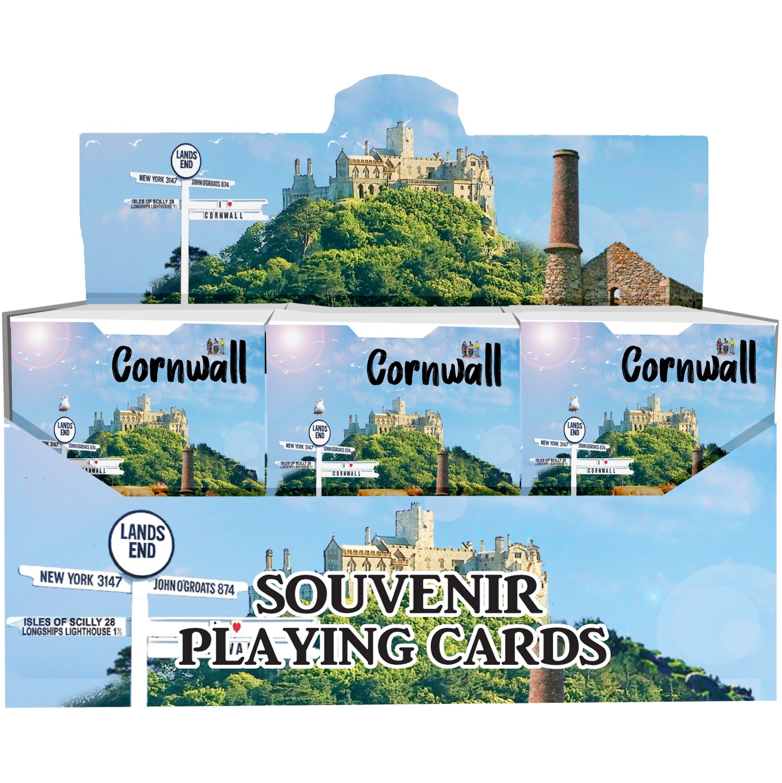 Cornwall Blue Collage Playing Cards