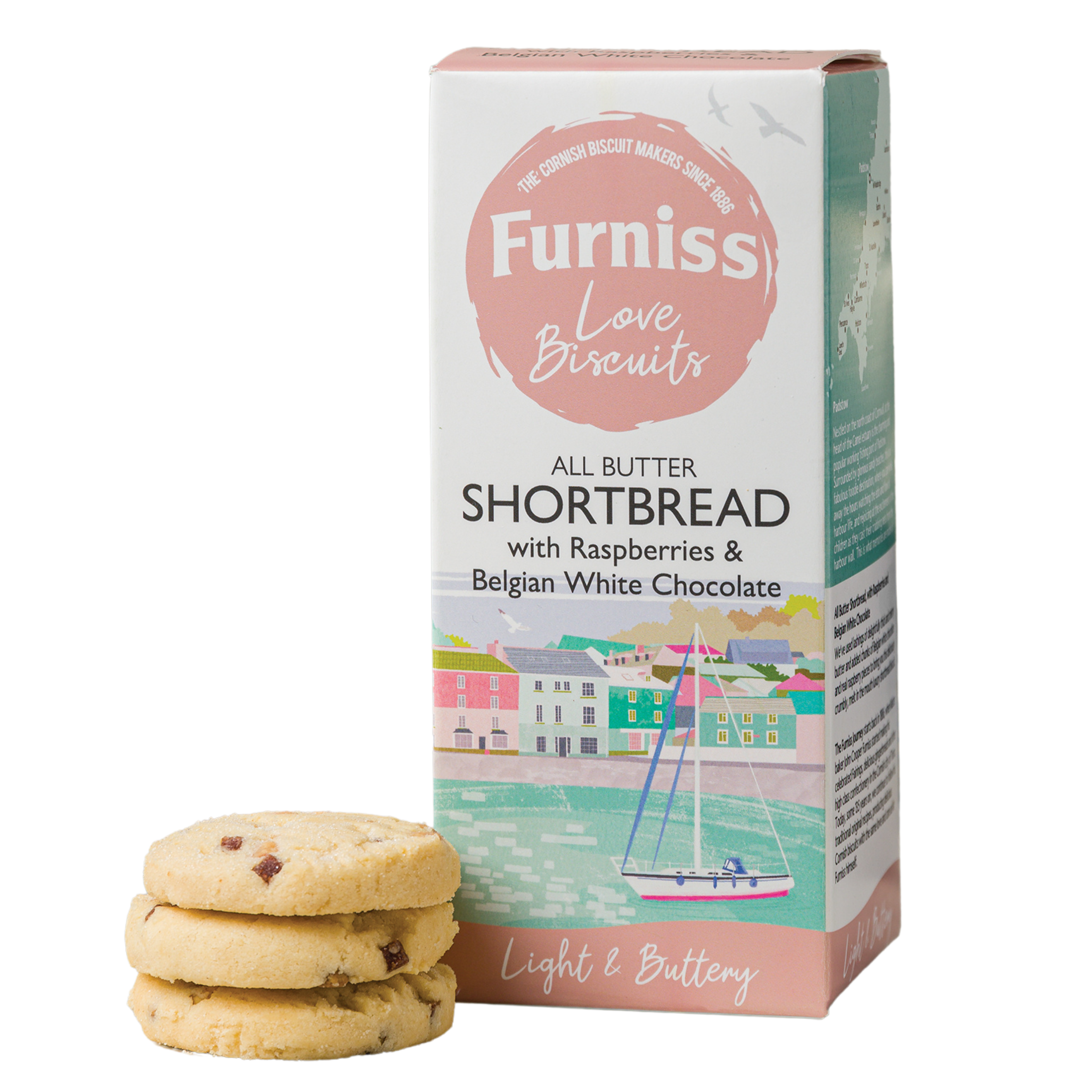 Furniss 200g Shortbread Raspberry and White Chocolate
