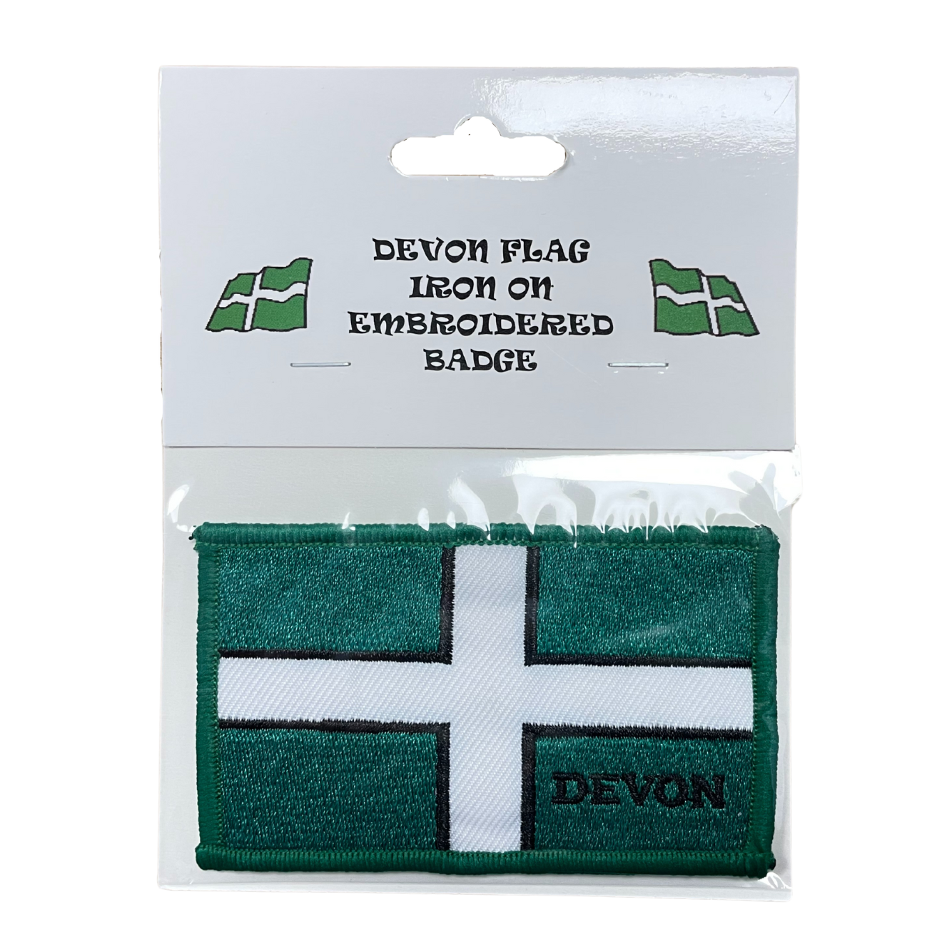 Devon Flag Iron On Embroidered Badge