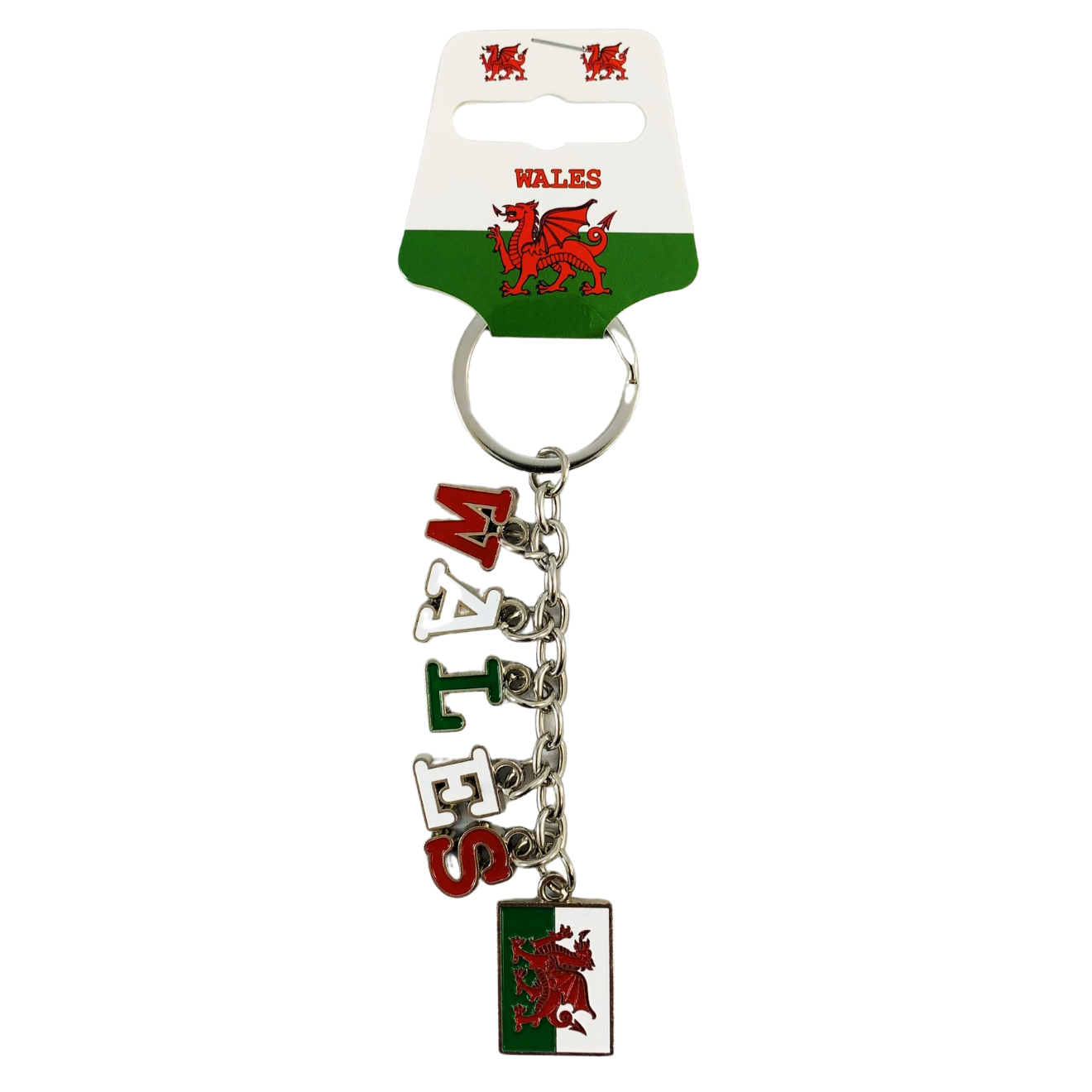 Wales charms and Flag Metal Keyring