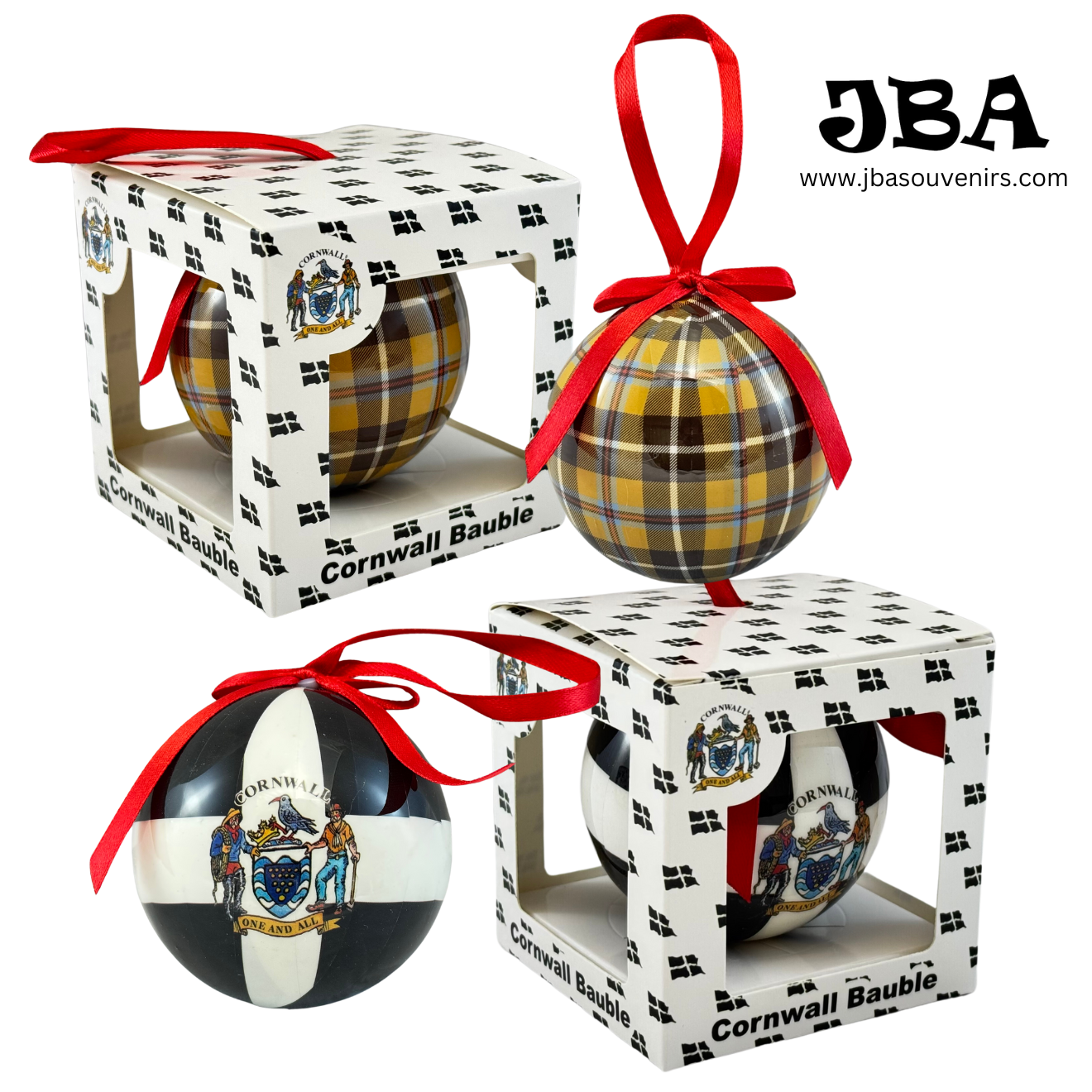 Cornish Tartan Christmas Bauble